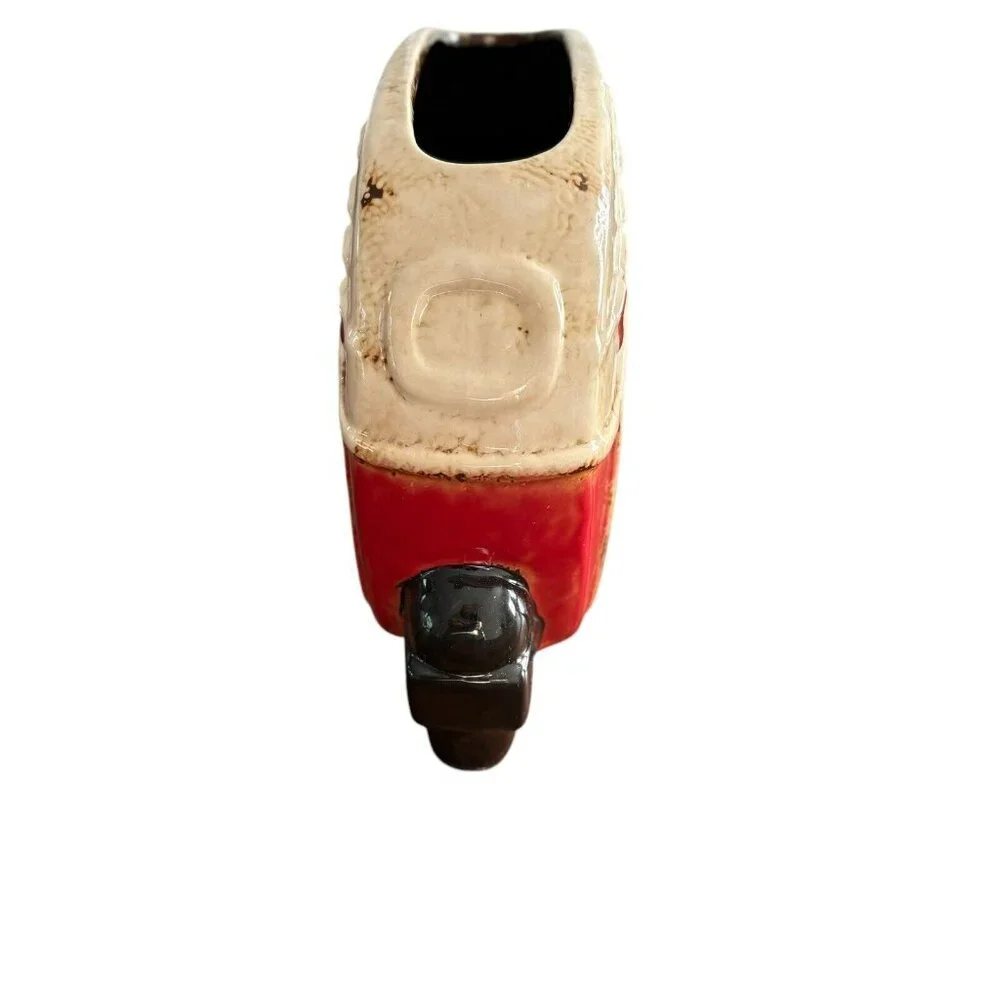 Ceramic Card Mail Holder Trailer Camper‎ Red White Quirky Whimsical Fun Decor